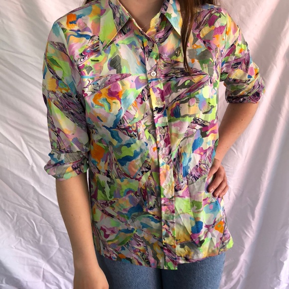 70s Psychedelic Button down - Picture 1 of 2